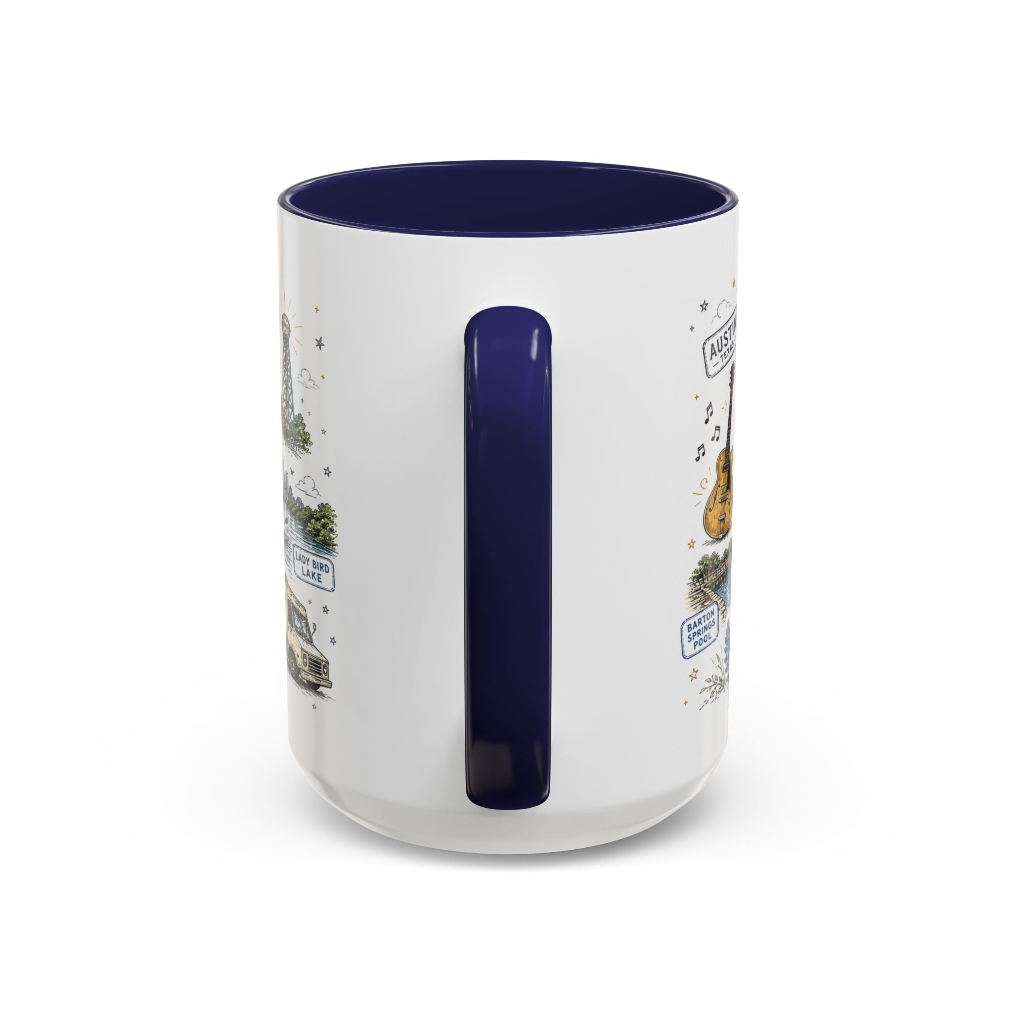 Austin Coffee Mug | Texas Souvenir City Gift | Accent Color Ceramic 11oz 15oz