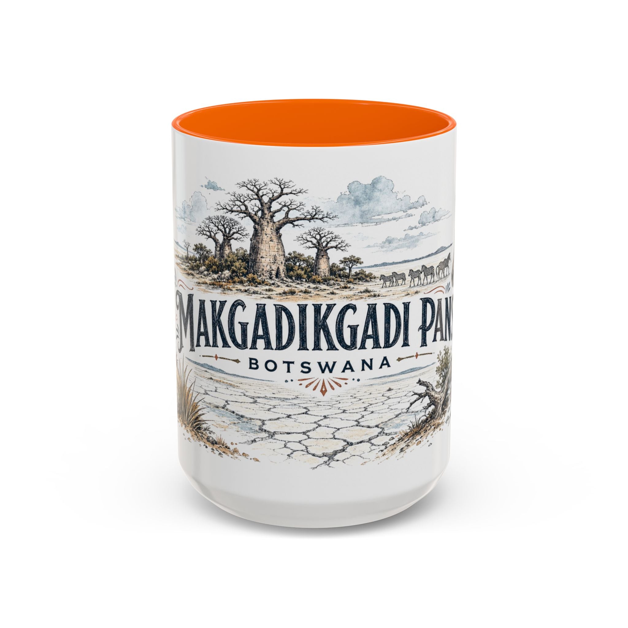 Makgadikgadi Pans Mug, Botswana Travel Souvenir, Bucket List Gift, Accent Ceramic Coffee Mug 11oz 15oz