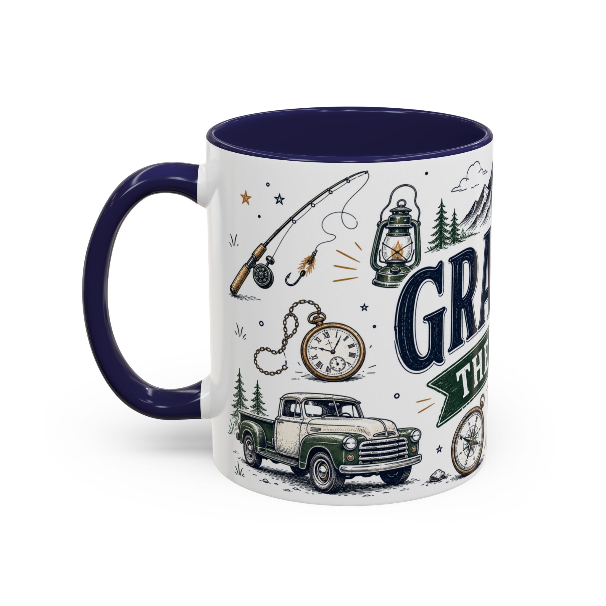 Grandpa The Legend Coffee Mug | Gift From Grandkids | Accent Color Ceramic 11oz 15oz