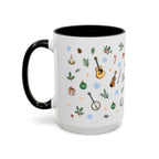 Nashville Christmas Mug | Watercolor City Souvenir, Acoustic Guitar, Harmonica (11oz 15oz)