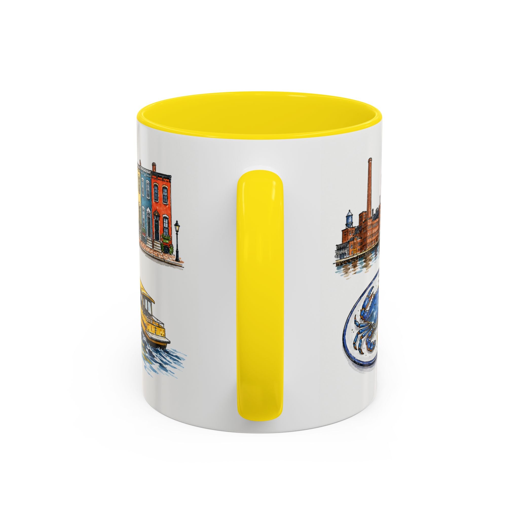 Baltimore Illustrated Travel Mug | City Souvenir Accent Coffee Mug | 11oz 15oz Ceramic Cup