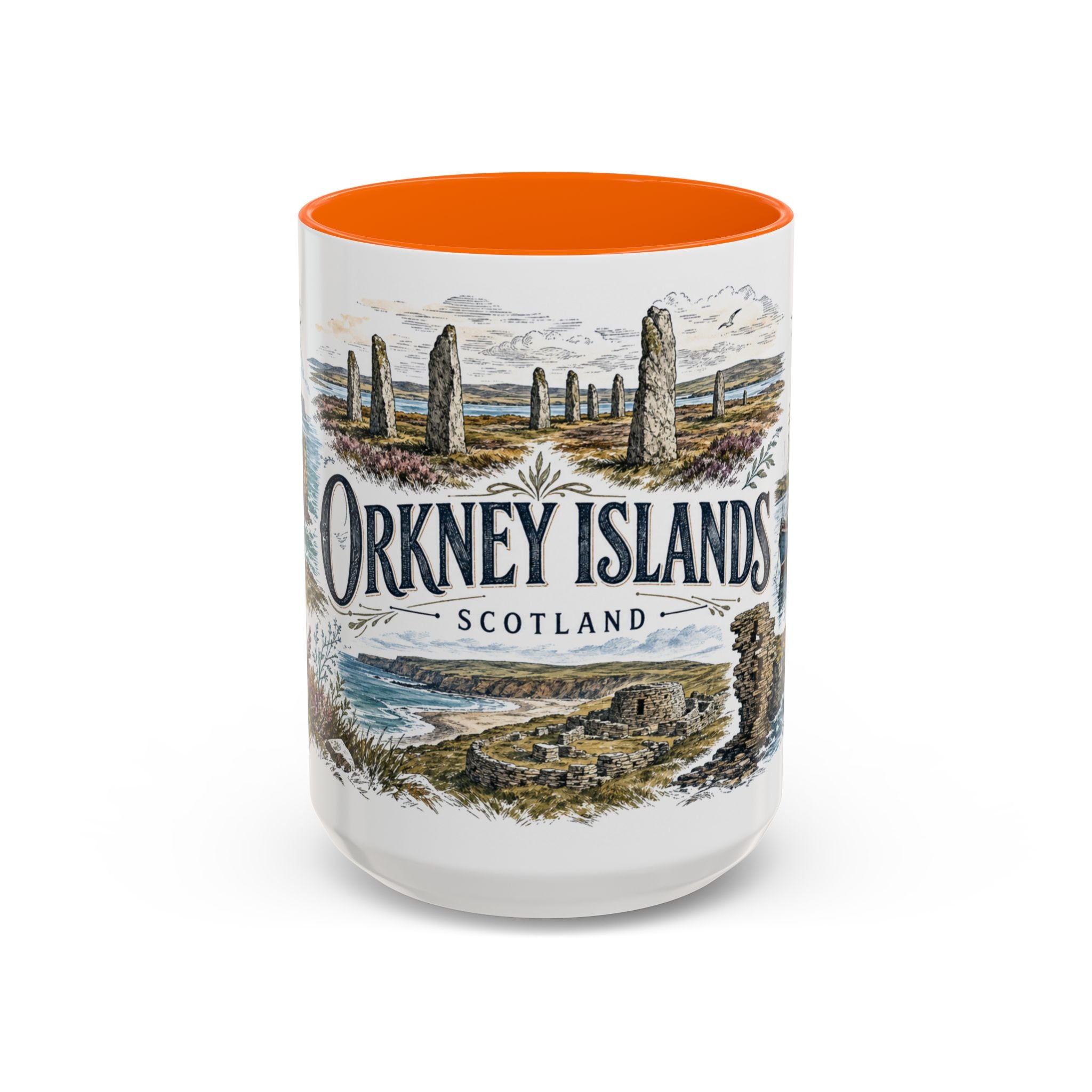 Orkney Islands Mug, Scotland Travel Souvenir, Bucket List Gift, Accent Ceramic Coffee Mug 11oz 15oz