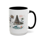 Bali Coffee Mug | Indonesia Souvenir Travel Gift | Accent Color Ceramic 11oz 15oz