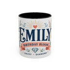Personalized Name Birth Month Mug | Birth Flower Stone Birthday Gift | 11oz 15oz