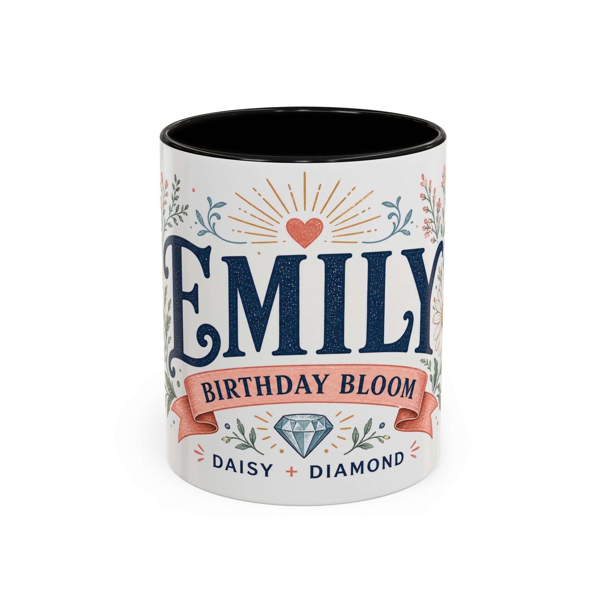 Personalized Name Birth Month Mug | Birth Flower Stone Birthday Gift | 11oz 15oz