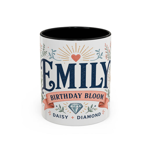 Personalized Name Birth Month Mug | Birth Flower Stone Birthday Gift | 11oz 15oz