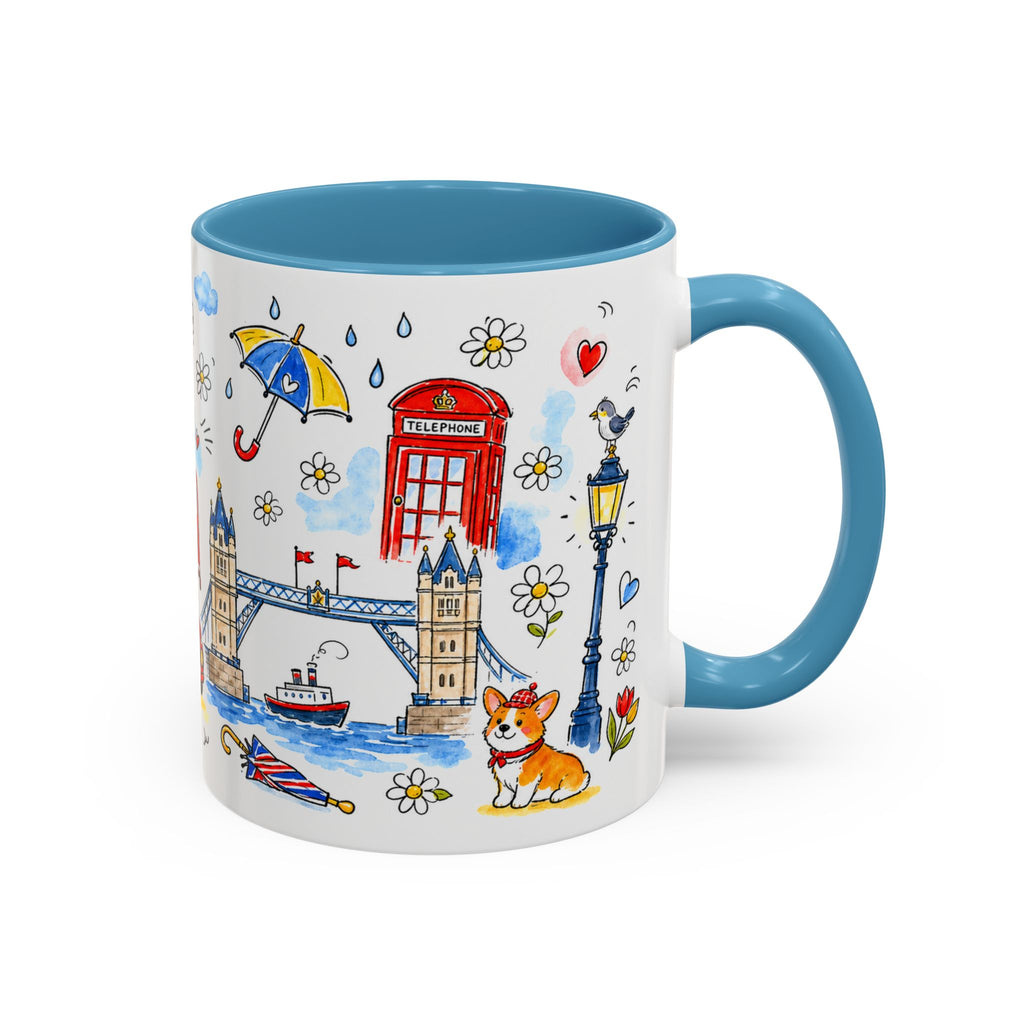 London Travel Mug | European City Souvenir Accent Coffee Mug | 11oz 15oz Ceramic Cup