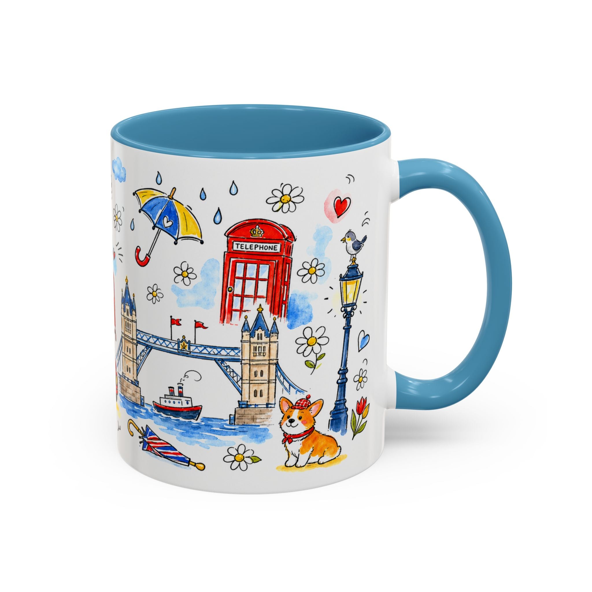 London Travel Mug | European City Souvenir Accent Coffee Mug | 11oz 15oz Ceramic Cup
