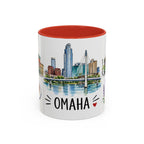 Omaha Illustrated Travel Mug | City Souvenir Accent Coffee Mug | 11oz 15oz Ceramic Cup