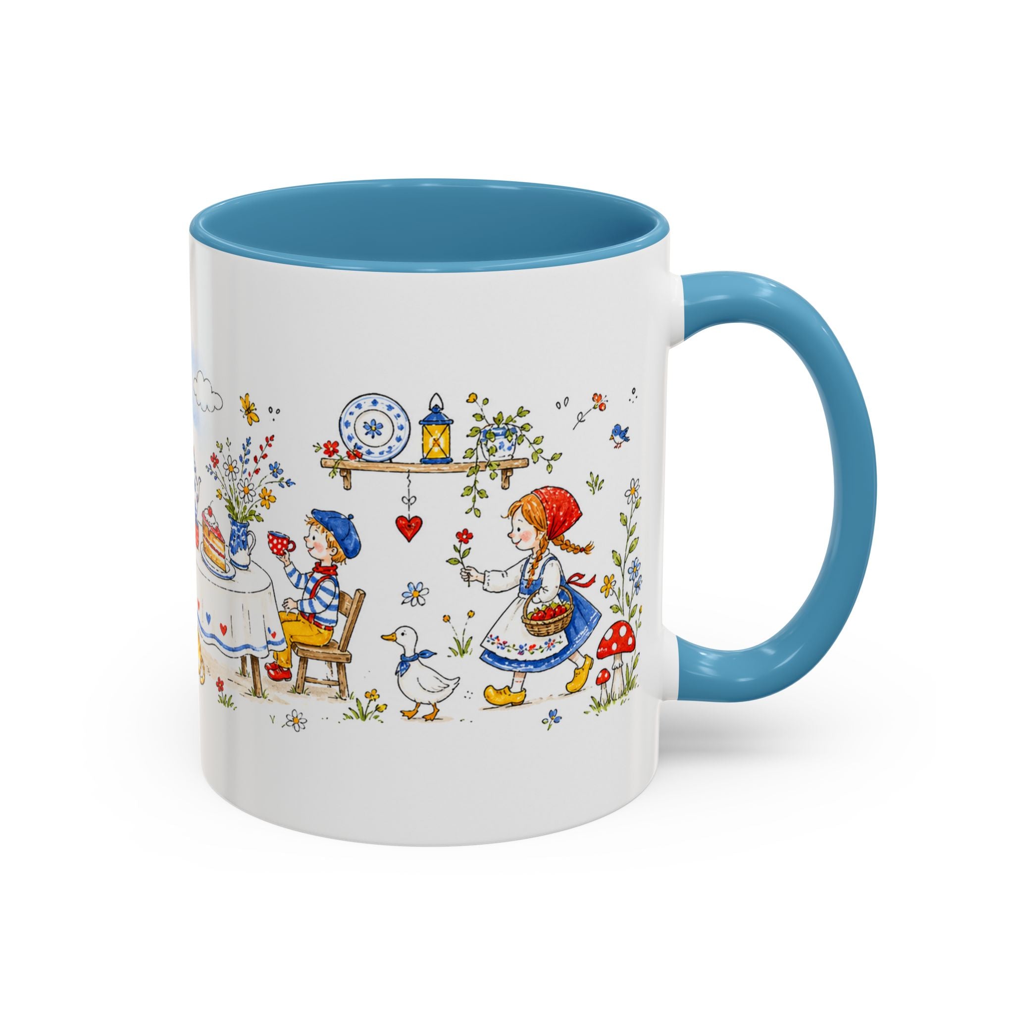 Storybook Cottage Breakfast Mug | Hand Painted Fairy Tale Accent Coffee Mug