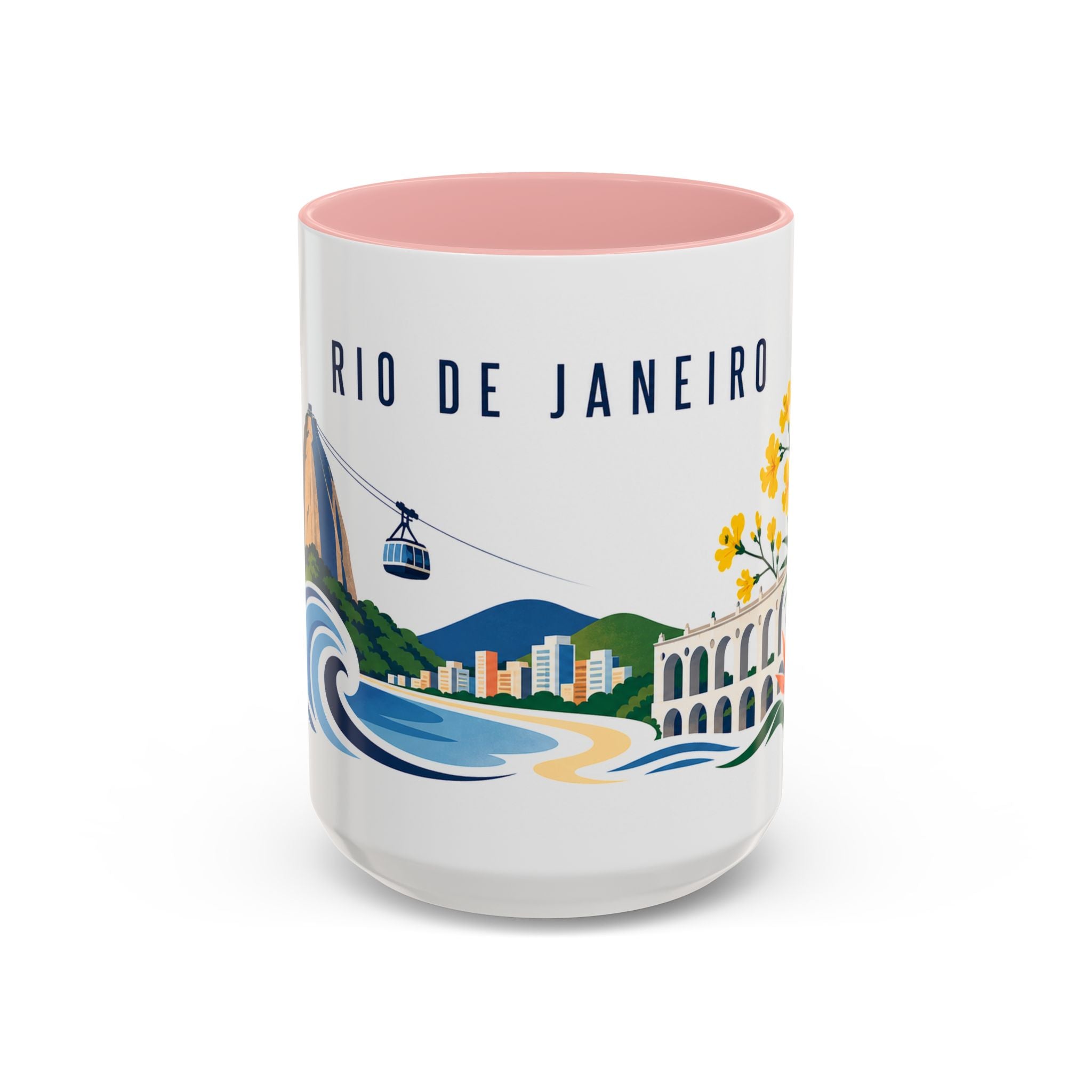 Rio De Janeiro Coffee Mug | Brazil Travel Souvenir | Porcelain Decal City Gift | 11oz 15oz Accent Mug