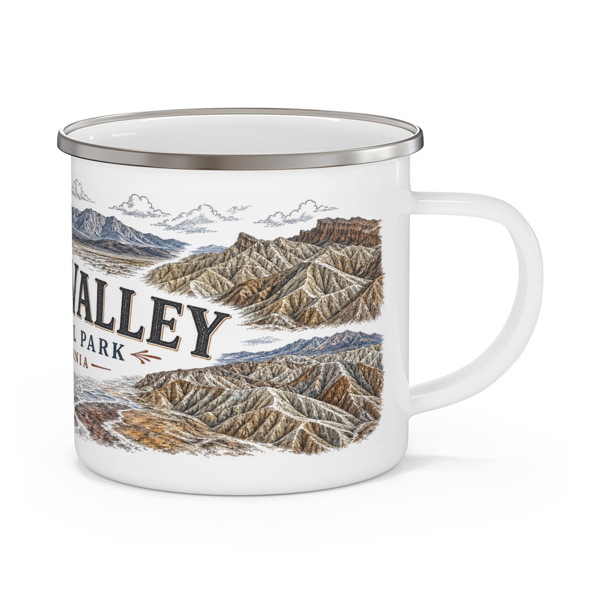 Death Valley National Park Vintage Enamel Camping Mug | 12oz National Park Hiking Gift
