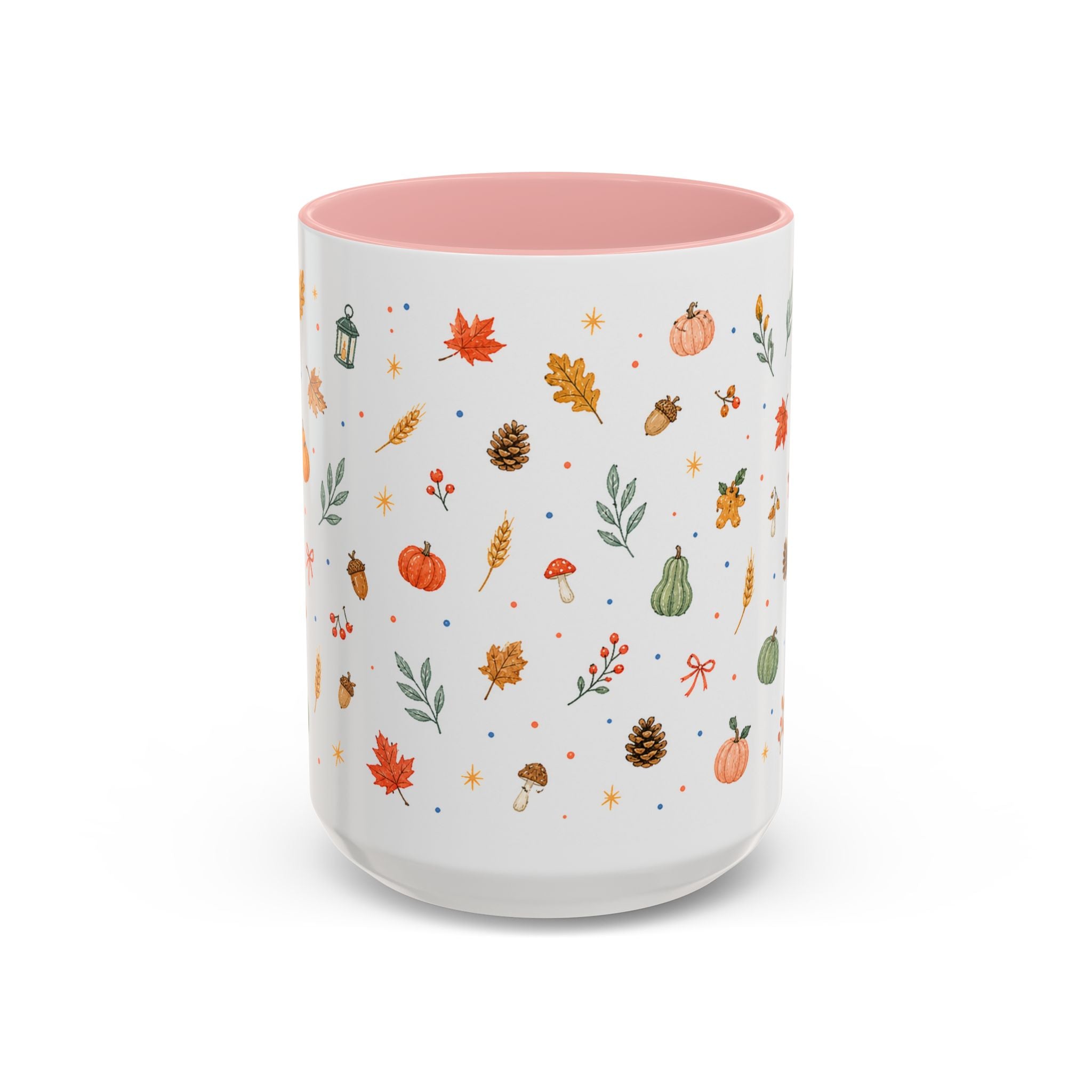 Thanksgiving Mug | Watercolor Autumn Harvest Gift | Pumpkin Leaf Accent Coffee Cup 11oz 15oz