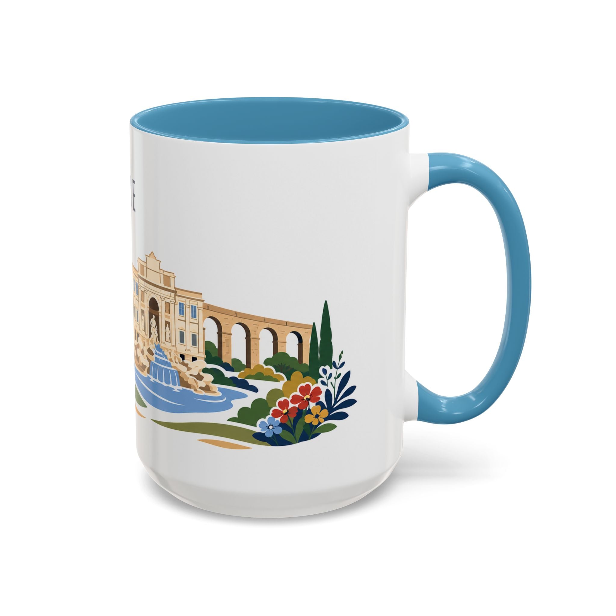 Rome Coffee Mug | Italy Travel Souvenir | Porcelain Decal City Gift | 11oz 15oz Accent Mug