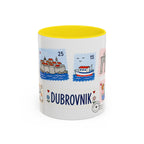 Dubrovnik Coffee Mug | Postage Stamp Collage Mug | Travel Souvenir Accent Cup 11oz 15oz