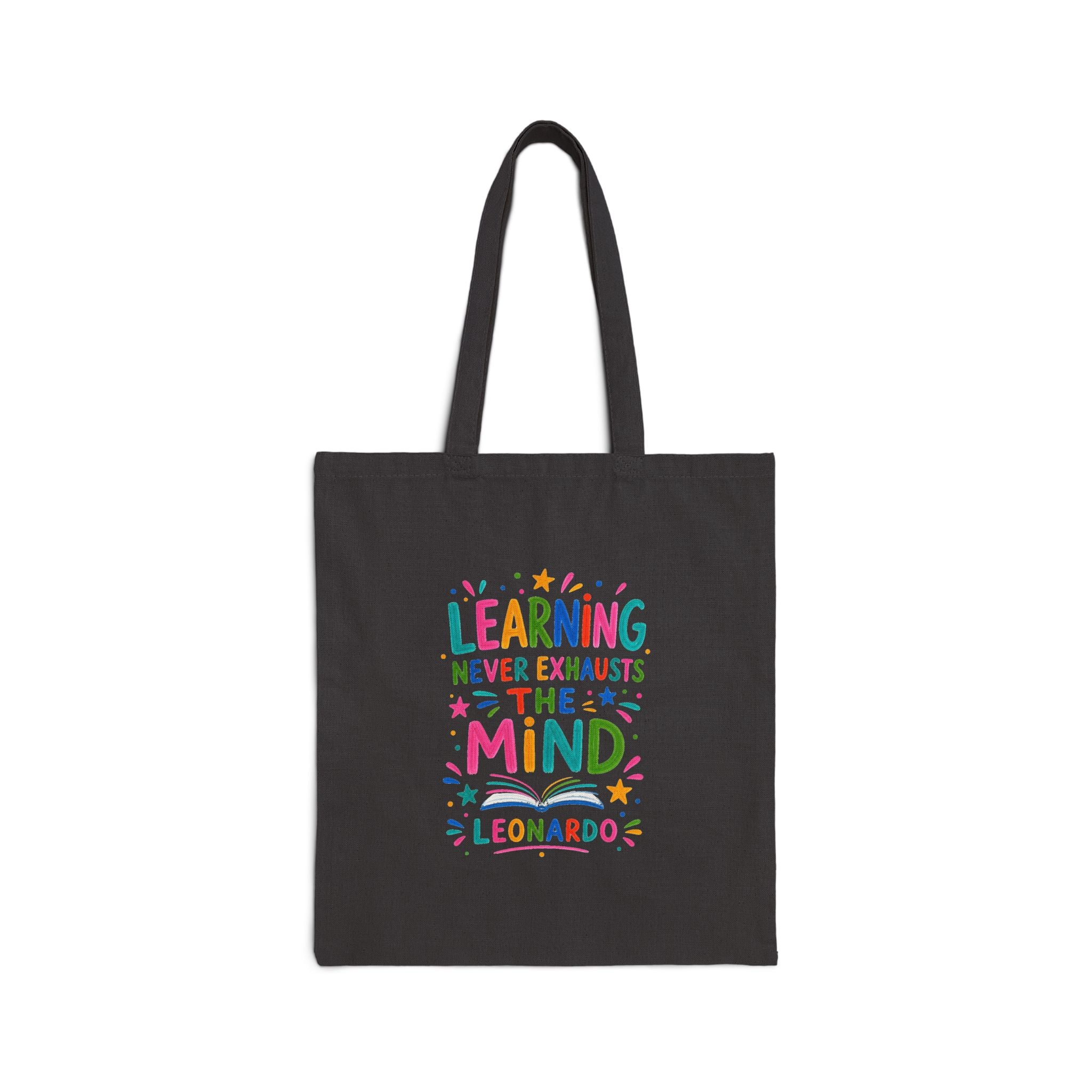 Leonardo Quote Tote Bag | Colorful Canvas Bag | Positive Literary Gift