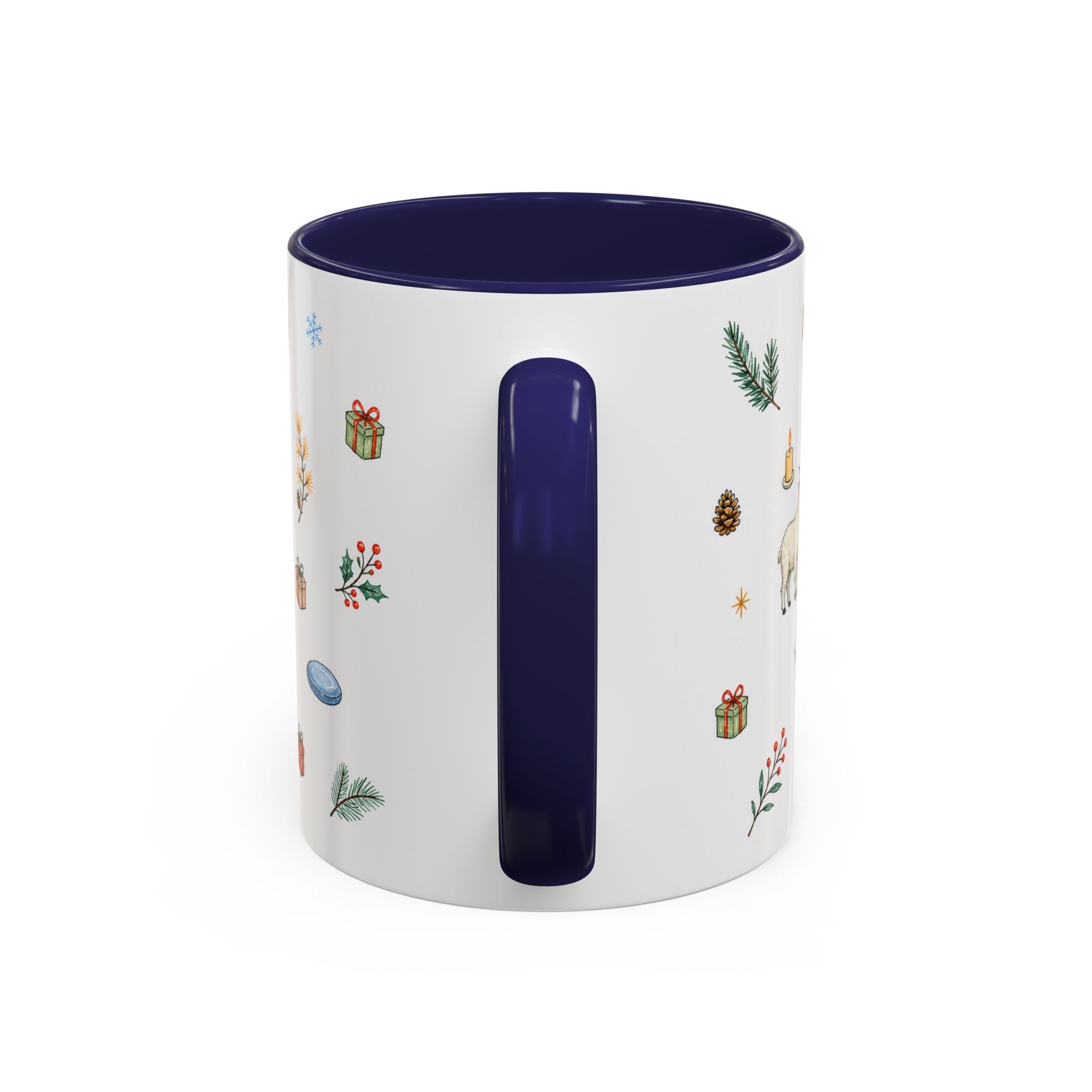 Banff Lake Louise Christmas Mug | Watercolor Travel Souvenir | Holiday Gift | Accent Ceramic Coffee Cup 11oz 15oz