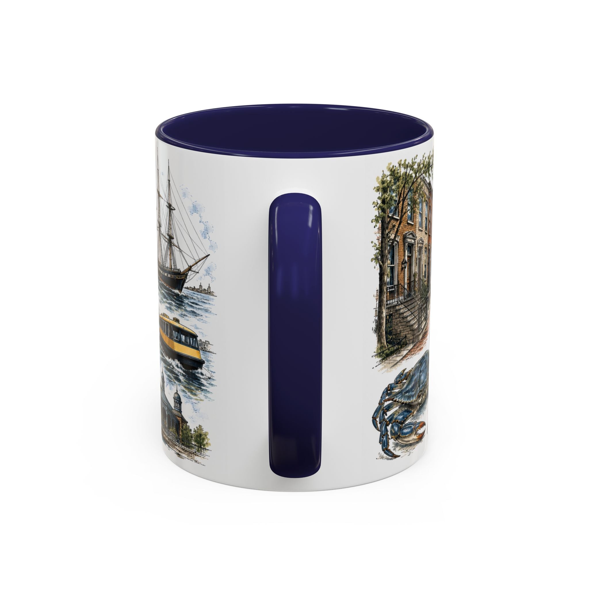 Baltimore Coffee Mug | United States Travel Souvenir | Vintage Illustrated City Gift | 11 oz 15 oz Accent Mug