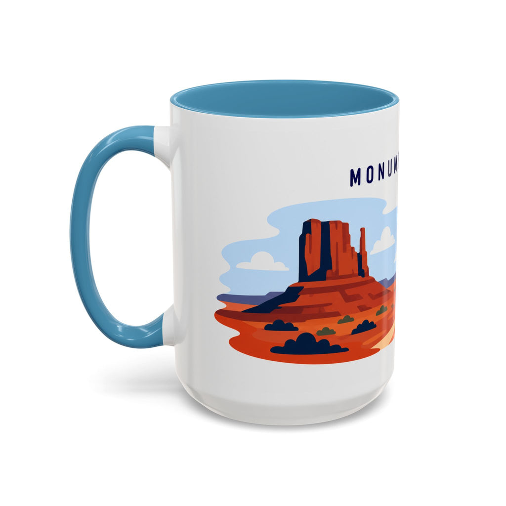 Monument Valley Coffee Mug | Travel Destination Souvenir Gift | Accent Color Ceramic 11oz 15oz