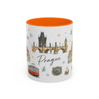 Prague Christmas Mug | Watercolor Travel Souvenir | Holiday Gift | Accent Ceramic Coffee Cup 11oz 15oz