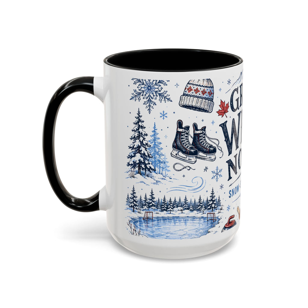 Great White North Coffee Mug | Canadian Pride Gift | Accent Color Ceramic 11oz 15oz