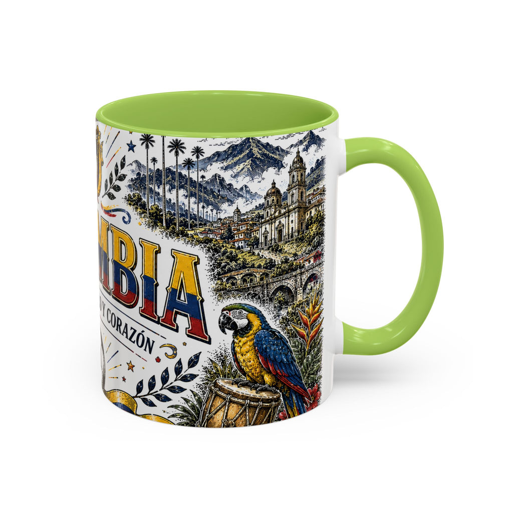 Colombia Soccer Coffee Mug | World Cup Fan Gift | Accent Color Ceramic 11oz 15oz Match Day Cup