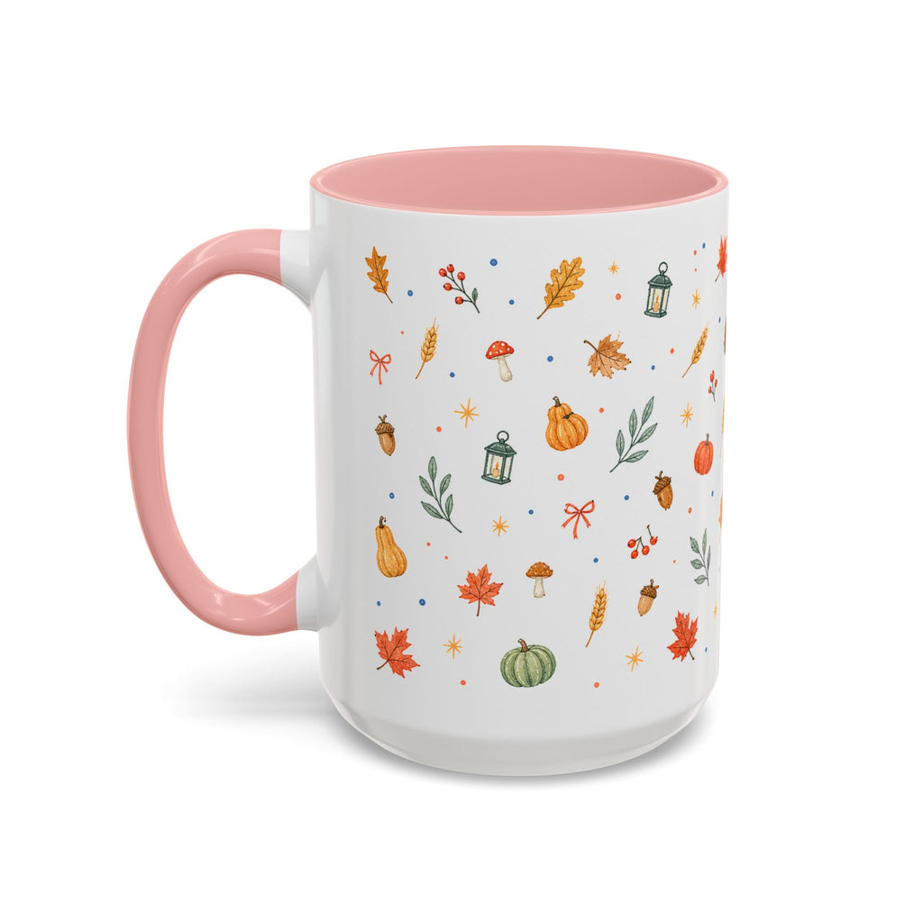 Thanksgiving Mug | Watercolor Autumn Harvest Gift | Pumpkin Leaf Accent Coffee Cup 11oz 15oz