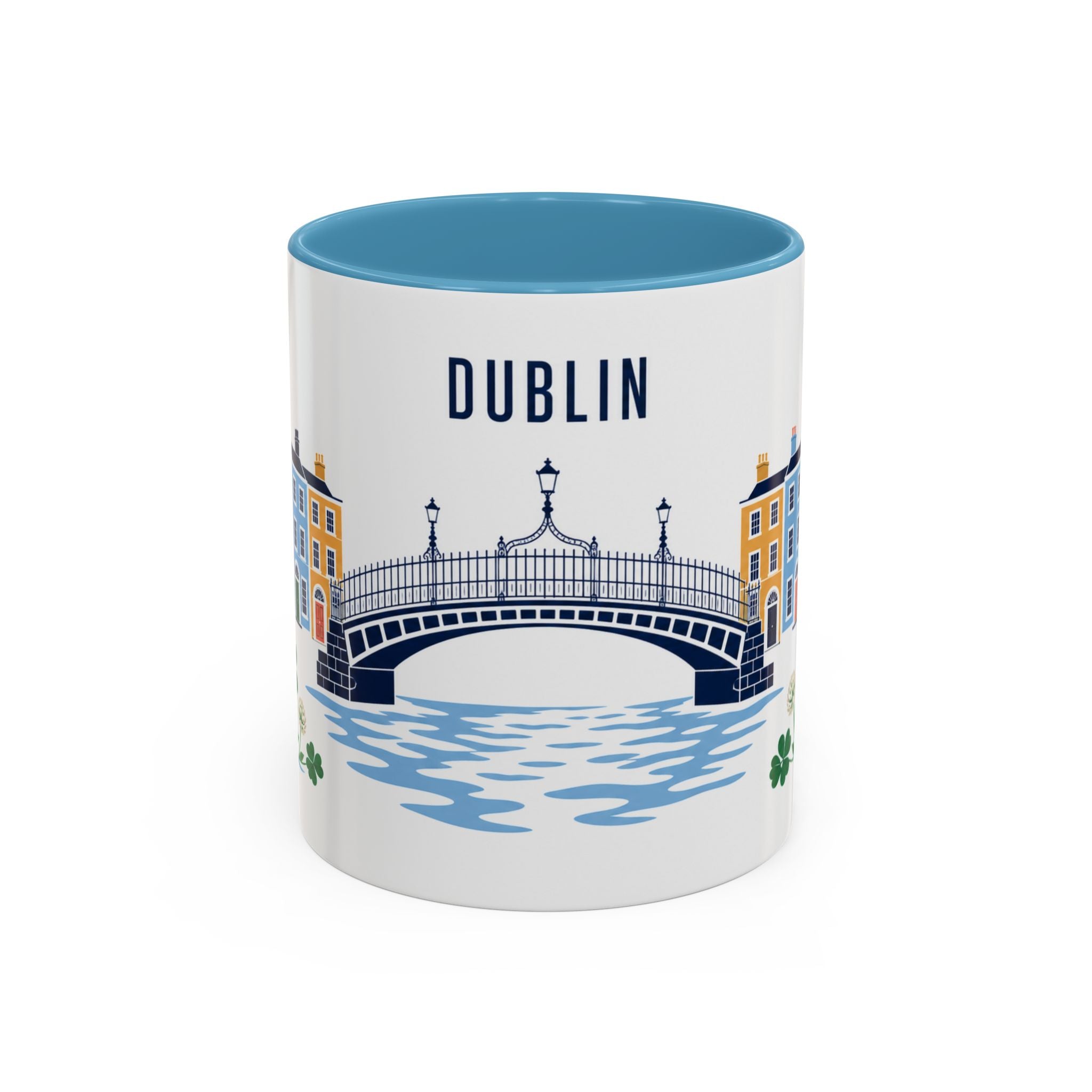 Dublin Coffee Mug | Ireland Travel Souvenir | Porcelain Decal City Gift | 11oz 15oz Accent Mug
