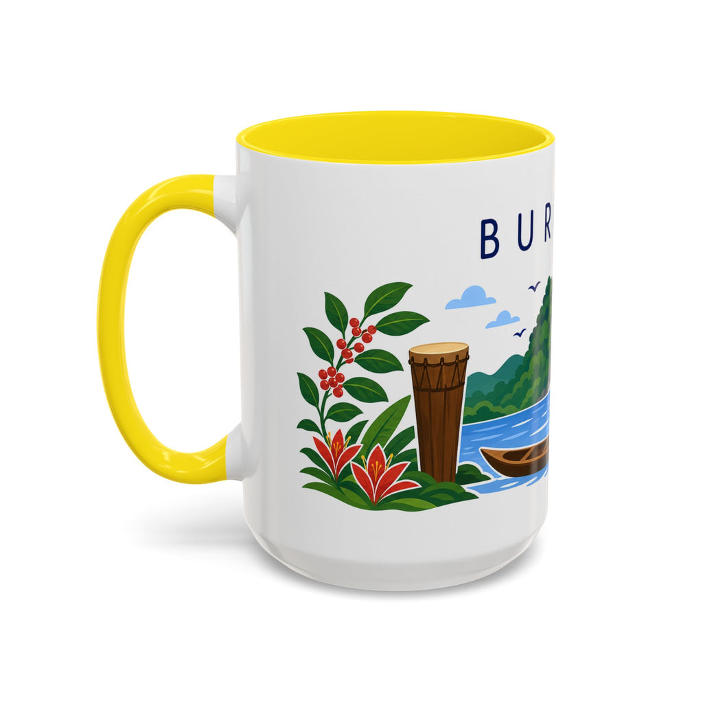 Burundi Coffee Mug | Travel Souvenir Accent Mug | Country Gift Ceramic Cup 11oz 15oz