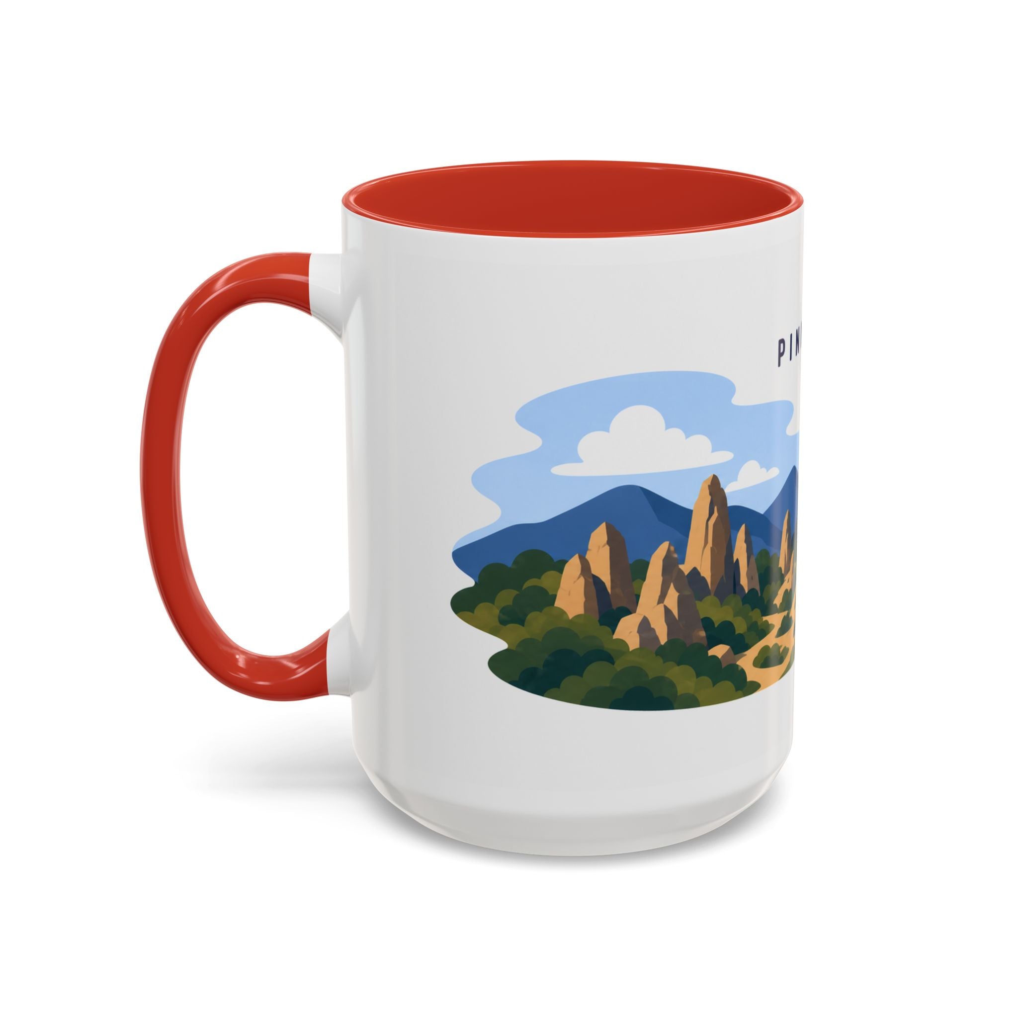 Pinnacles National Park Coffee Mug | Solid Color Block Park Souvenir | 11oz 15oz Accent Mug