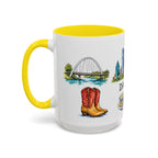 Dallas Illustrated Travel Mug | City Souvenir Accent Coffee Mug | 11oz 15oz Ceramic Cup