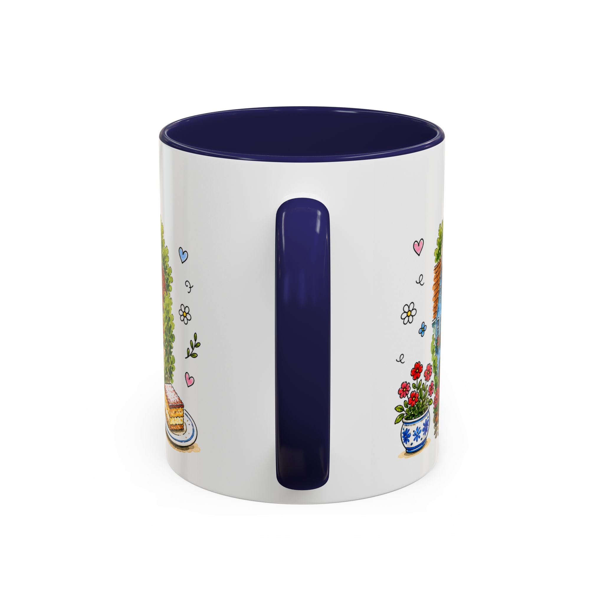 Cesky Krumlov Illustrated Travel Mug | Czechia Souvenir Accent Coffee Mug | 11oz 15oz Ceramic Cup