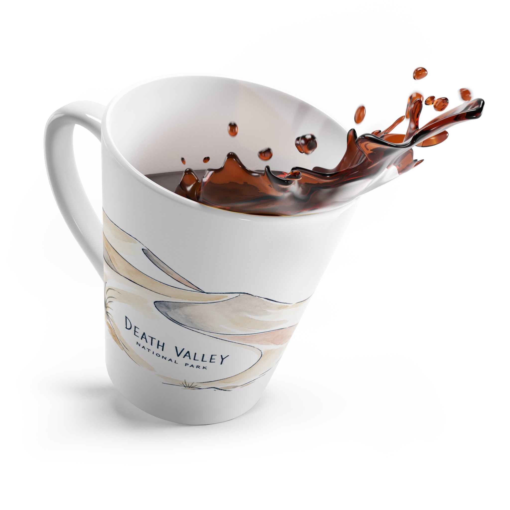 Death Valley National Park Latte Mug | Pastel Watercolor Nature Coffee Cup | 12 oz Travel Souvenir Gift