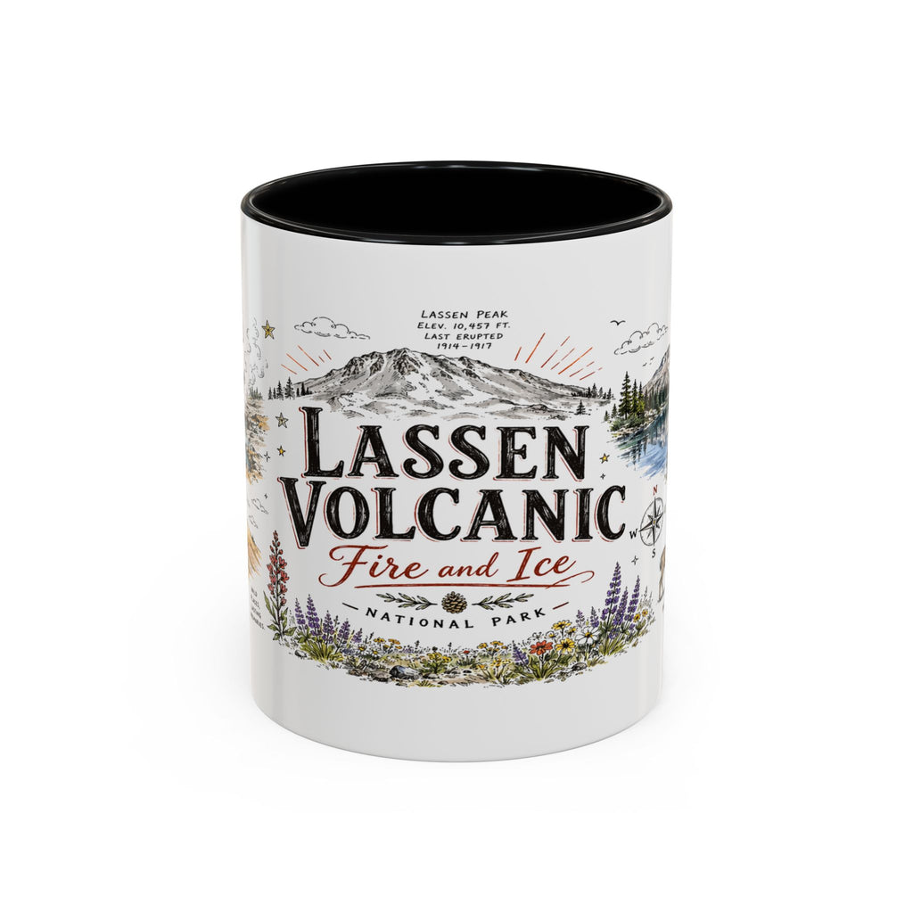 Lassen Volcanic National Park Coffee Mug | California Volcano Geothermal Hiking Gift | Accent Color Ceramic 11oz 15oz