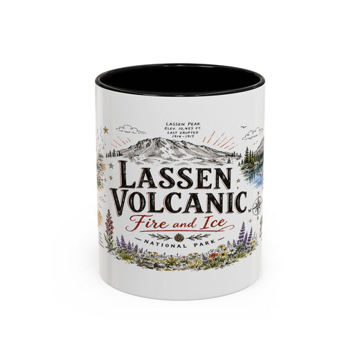 Lassen Volcanic National Park Coffee Mug | California Volcano Geothermal Hiking Gift | Accent Color Ceramic 11oz 15oz