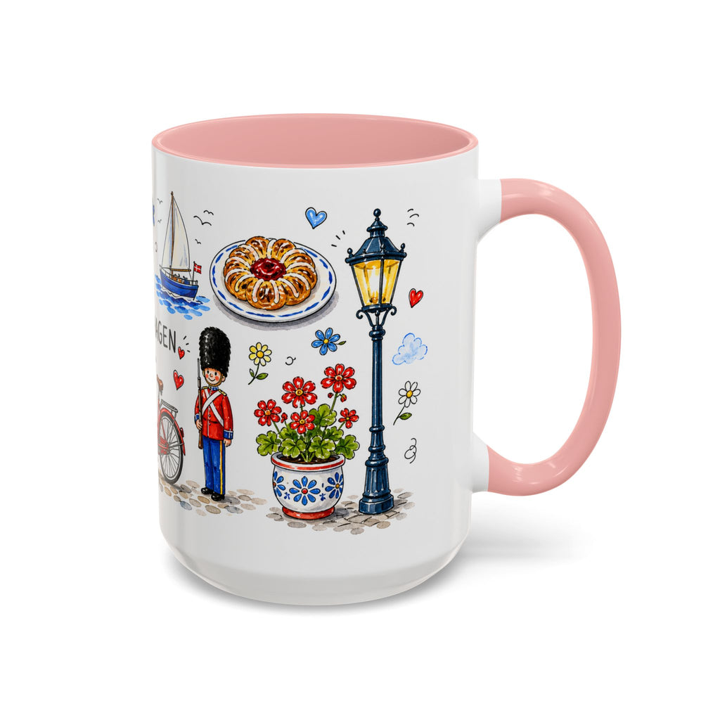 Copenhagen Travel Mug | European City Souvenir Accent Coffee Mug | 11oz 15oz Ceramic Cup