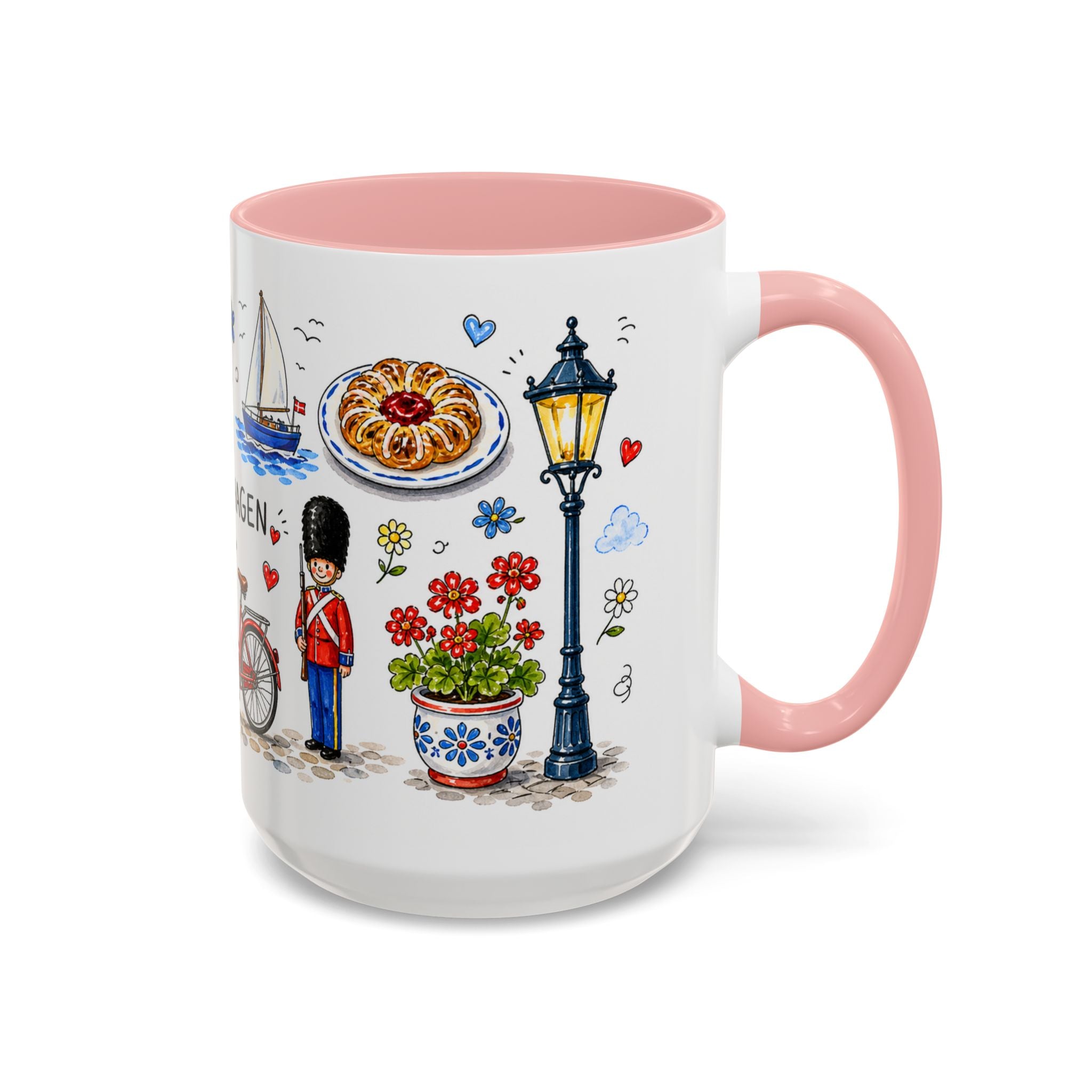 Copenhagen Travel Mug | European City Souvenir Accent Coffee Mug | 11oz 15oz Ceramic Cup