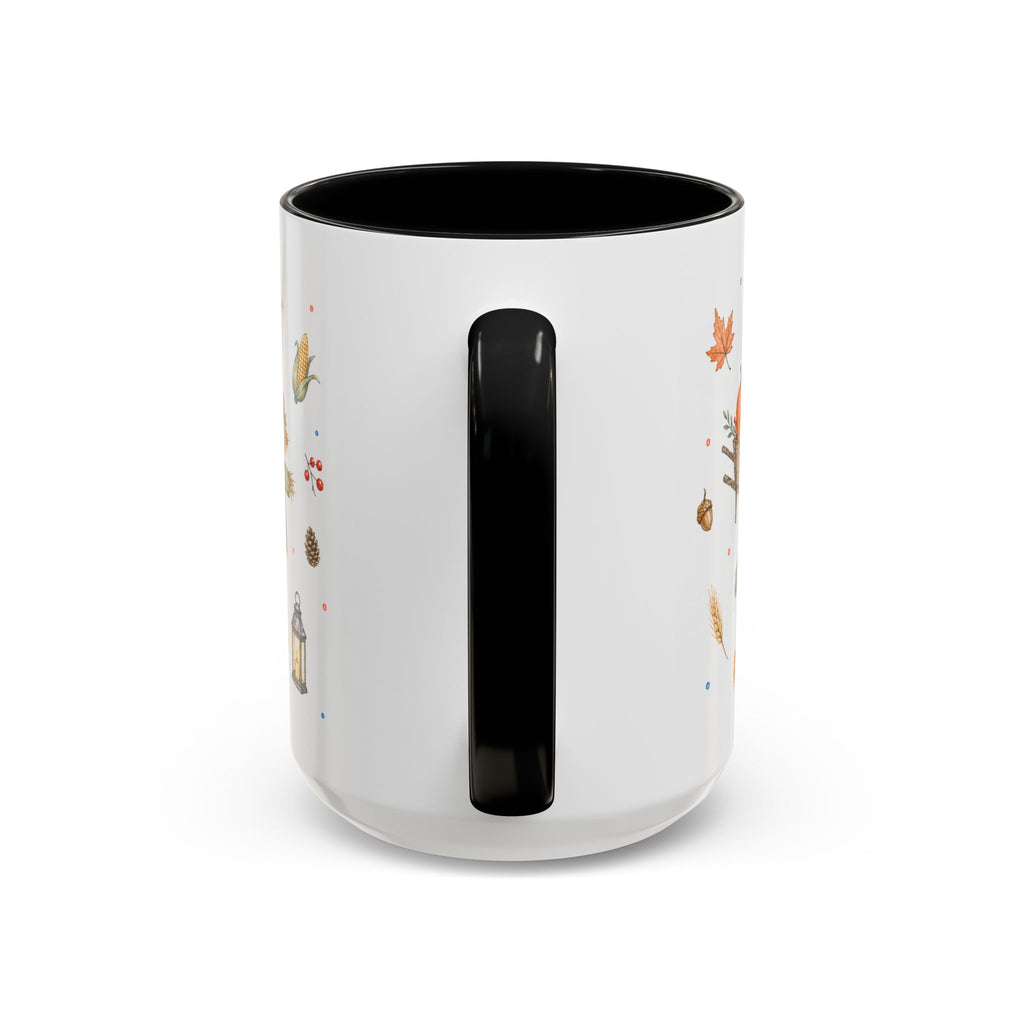 Thanksgiving Mug | Country Harvest Watercolor Gift | Pumpkin Scarecrow Accent Cup 11oz 15oz