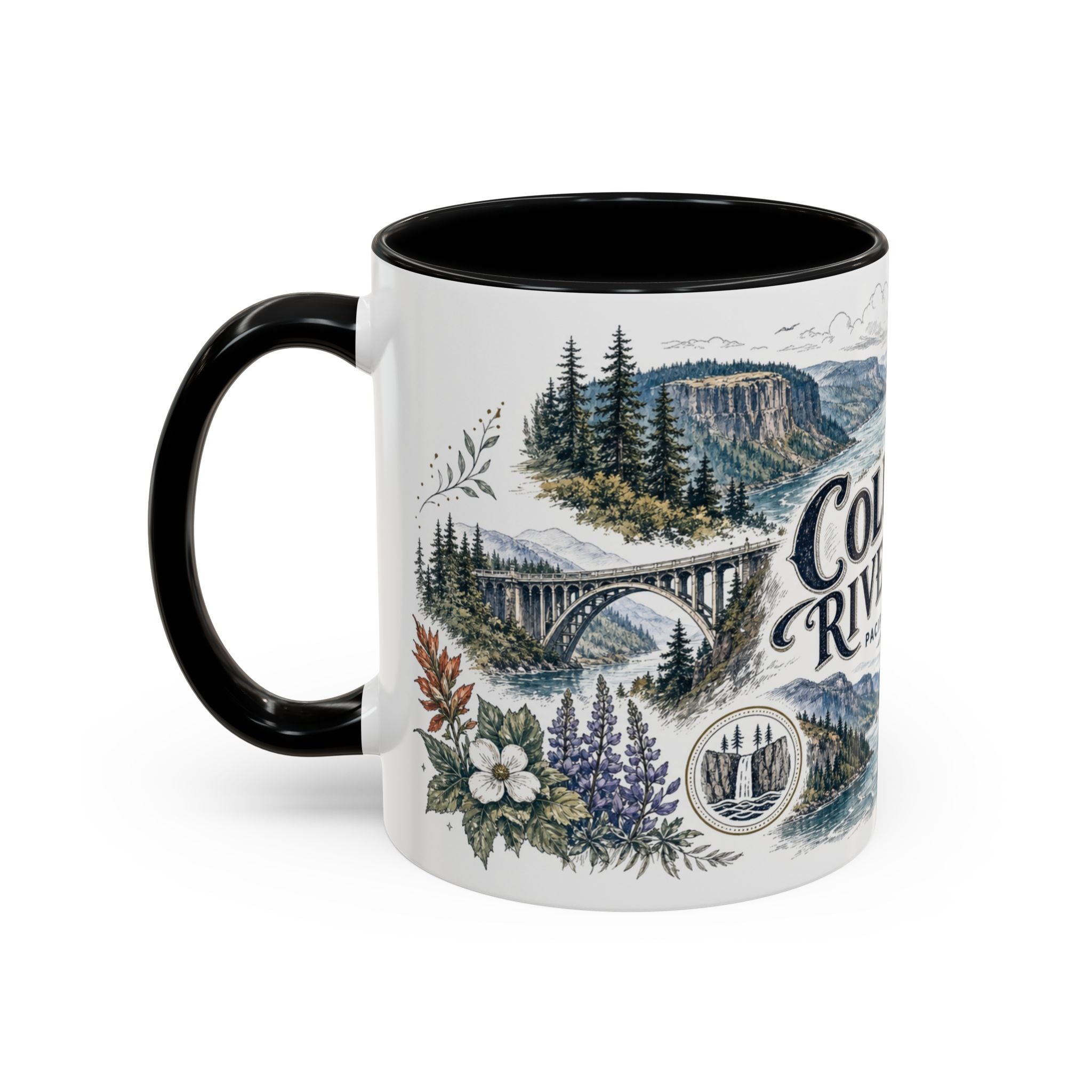 Columbia River Gorge Mug, Pacific Northwest Travel Souvenir, Bucket List Gift, Accent Ceramic Coffee Mug 11oz 15oz