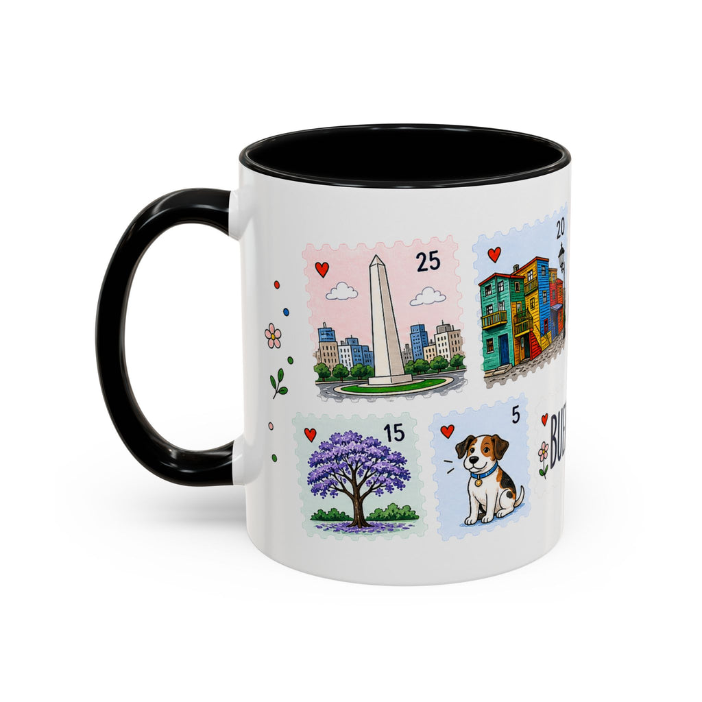 Buenos Aires Coffee Mug | Postage Stamp Collage Mug | Travel Souvenir Accent Cup 11oz 15oz