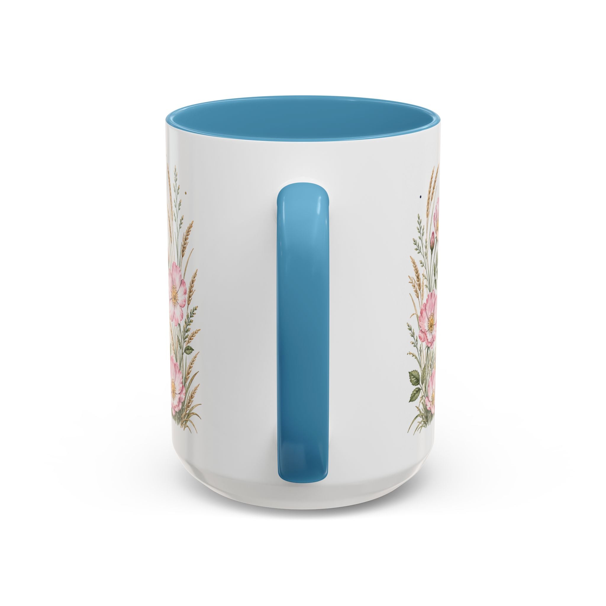 North Dakota State Map Mug | Prairie Rose Botanical Accent Coffee Cup