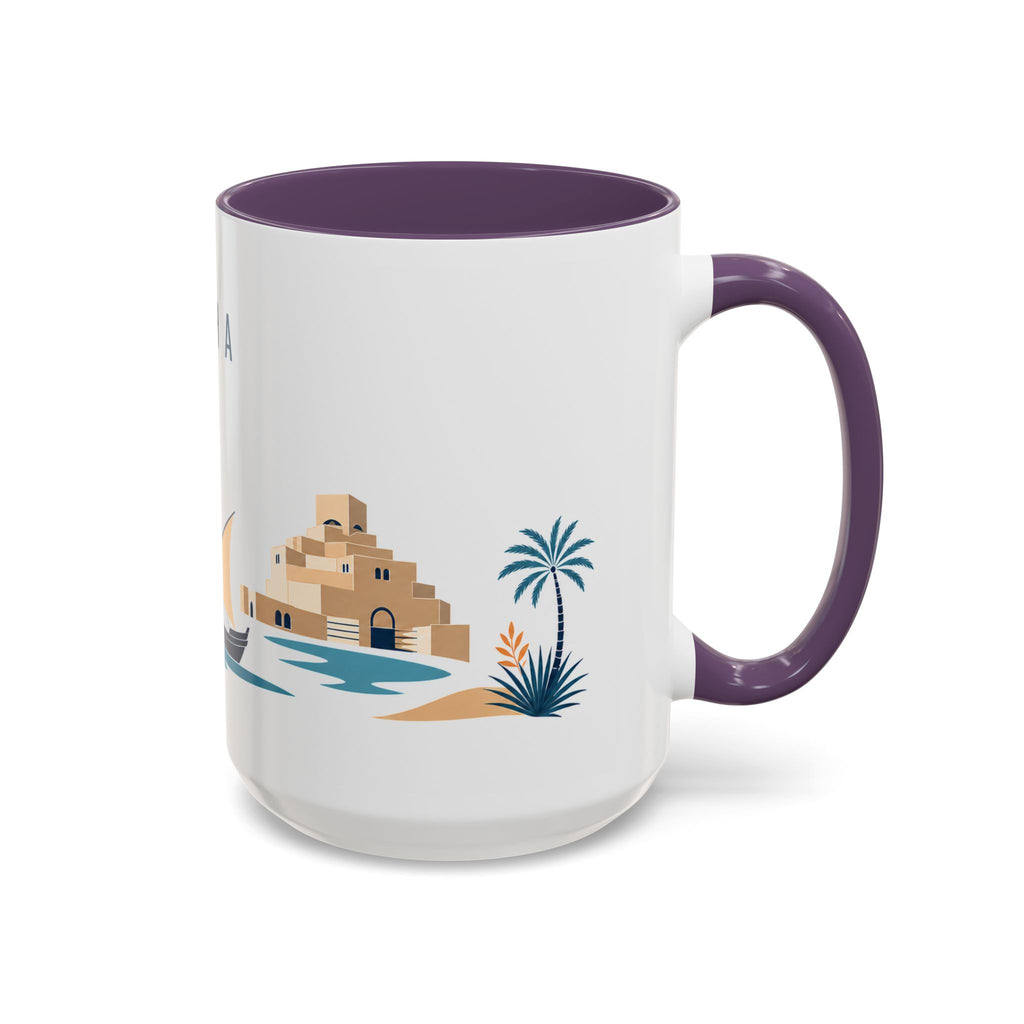 Doha Coffee Mug | Qatar Travel Souvenir | Porcelain Decal City Gift | 11oz 15oz Accent Mug