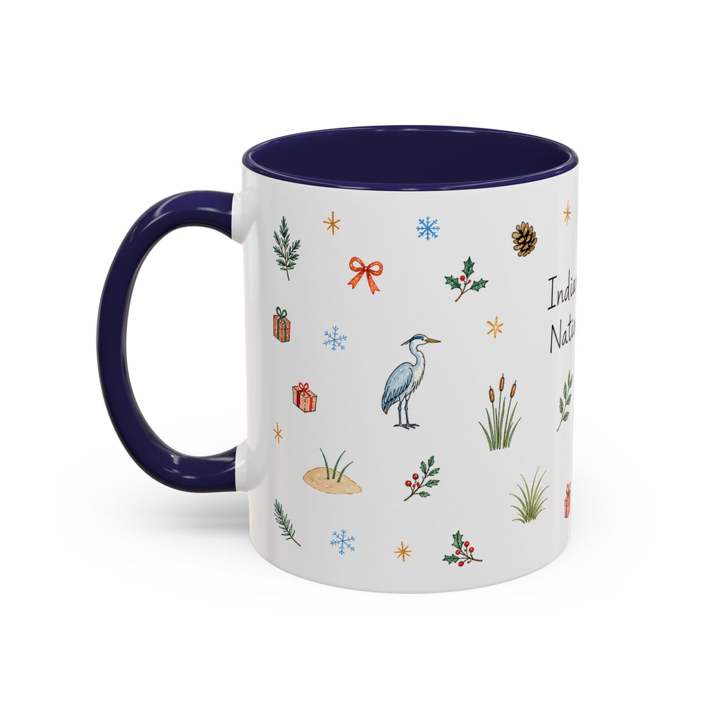 Indiana Dunes National Park Christmas Mug | Watercolor Travel Souvenir | Holiday Gift | Accent Ceramic Coffee Cup 11oz 15oz