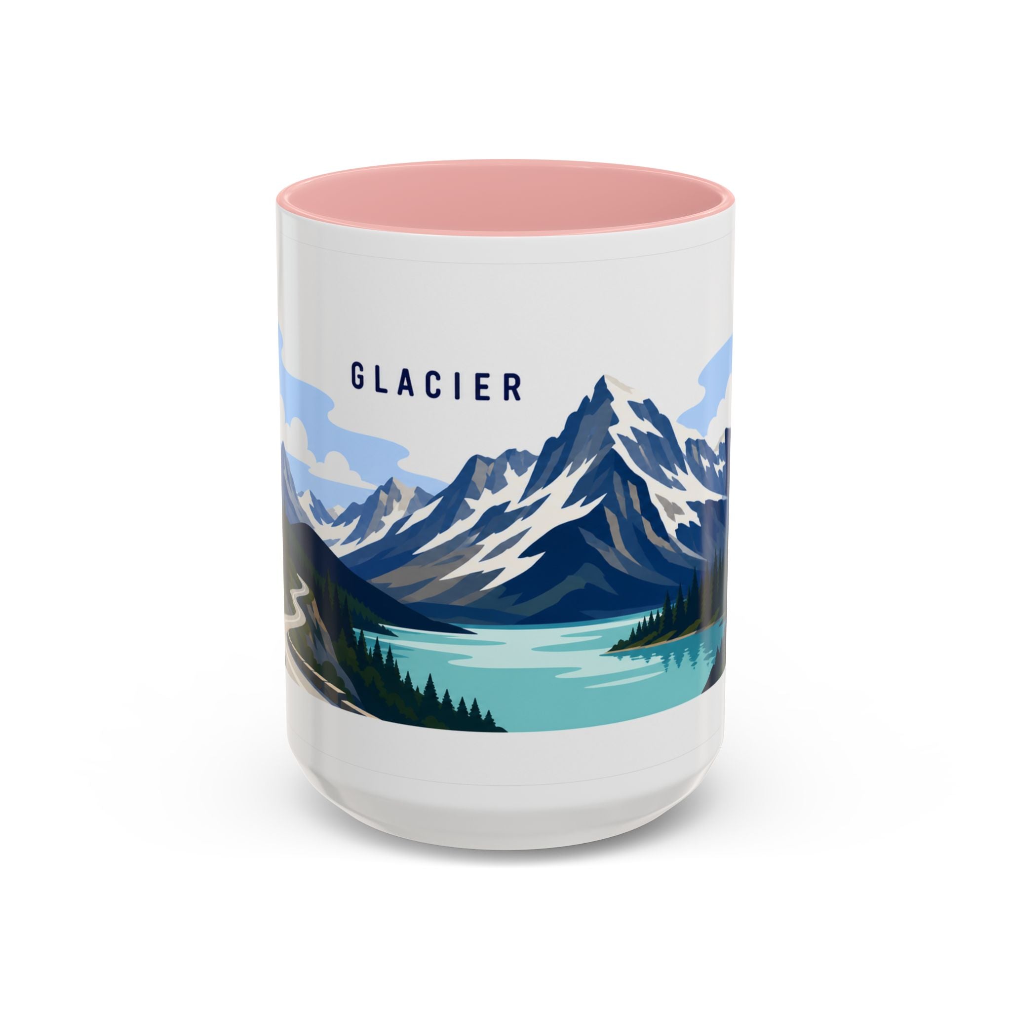 Glacier National Park Coffee Mug | Solid Color Block Park Souvenir | 11oz 15oz Accent Mug
