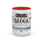 Seoul Coffee Mug | Korea Souvenir Travel Gift | Accent Color Ceramic 11oz 15oz