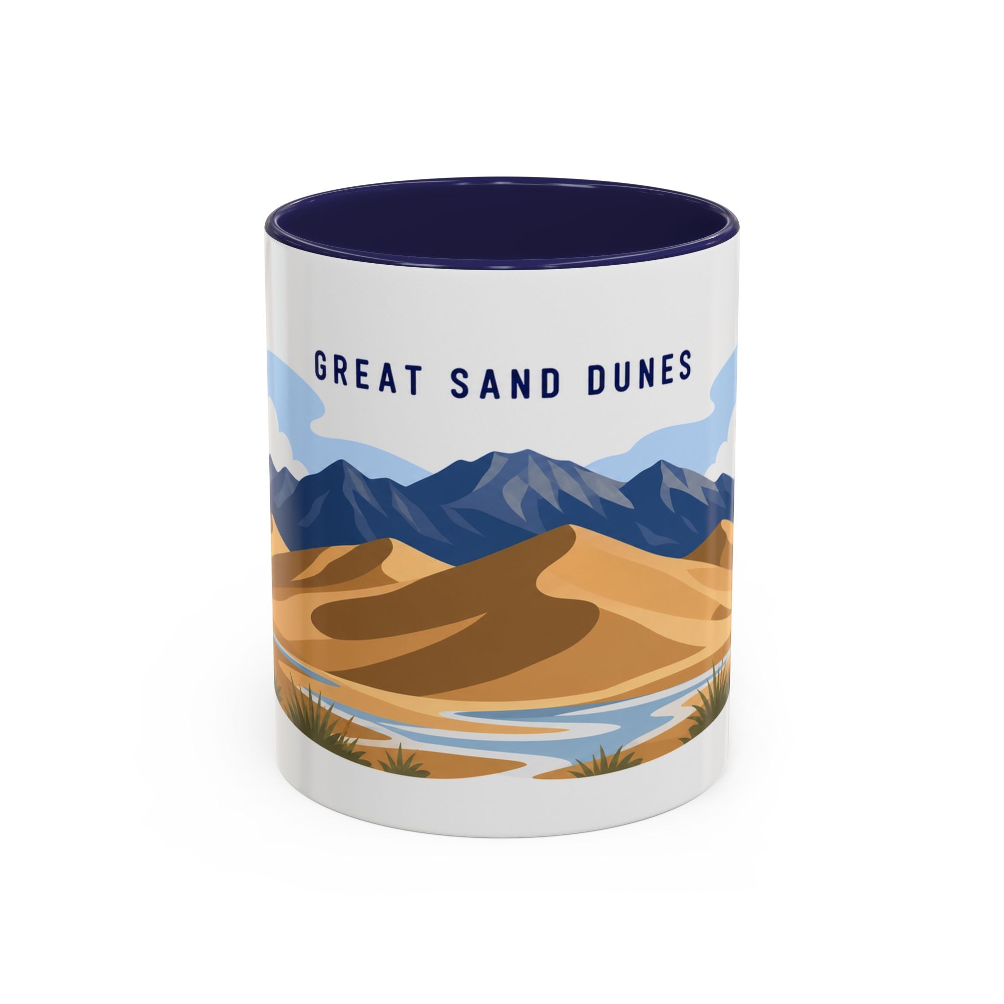 Great Sand Dunes National Park Coffee Mug | Solid Color Block Park Souvenir | 11oz 15oz Accent Mug