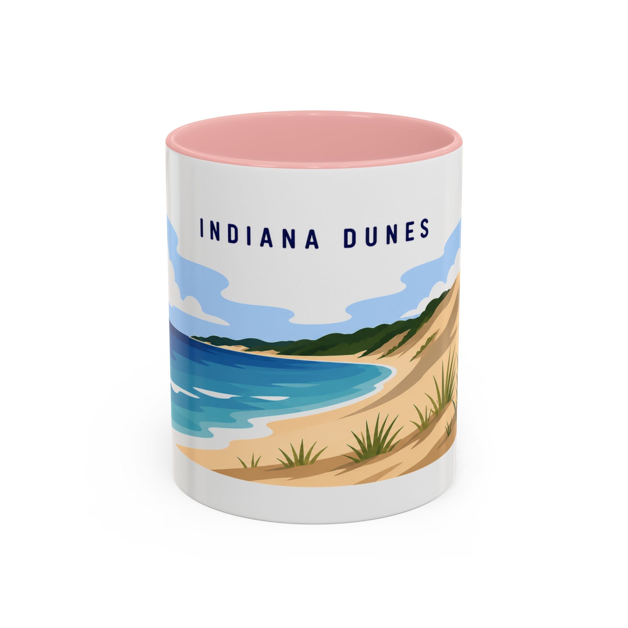 Indiana Dunes National Park Coffee Mug | Solid Color Block Park Souvenir | 11oz 15oz Accent Mug