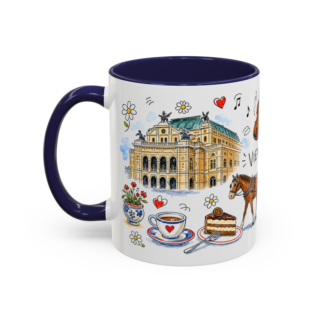 Vienna Travel Mug | European City Souvenir Accent Coffee Mug | 11oz 15oz Ceramic Cup