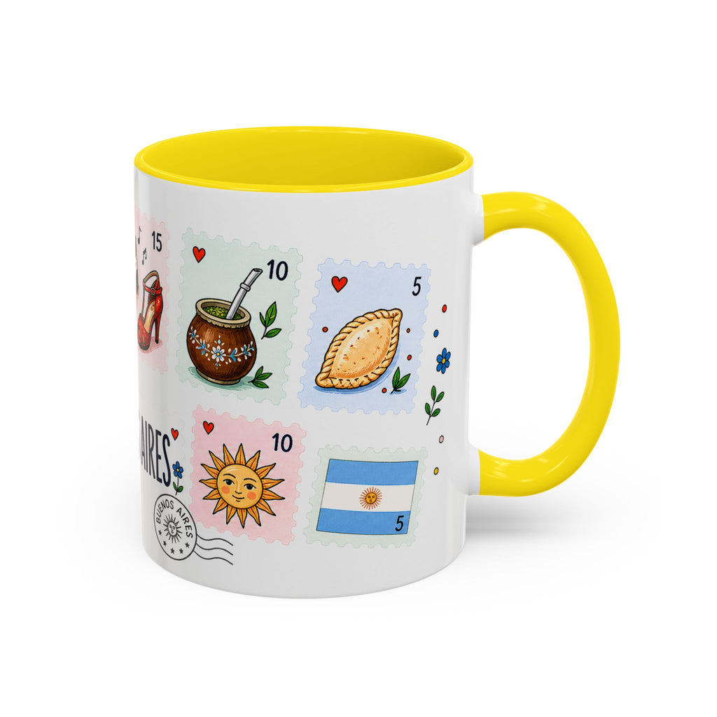 Buenos Aires Coffee Mug | Postage Stamp Collage Mug | Travel Souvenir Accent Cup 11oz 15oz