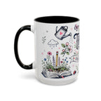 Thank You Teacher Coffee Mug | For Helping Me Grow Appreciation Gift | Accent Color Ceramic 11oz 15oz